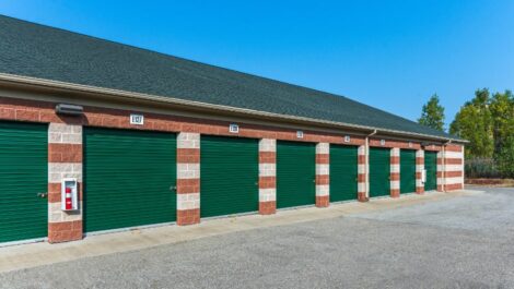 Drive-up access storage units at National Storage in Comstock Park, MI.
