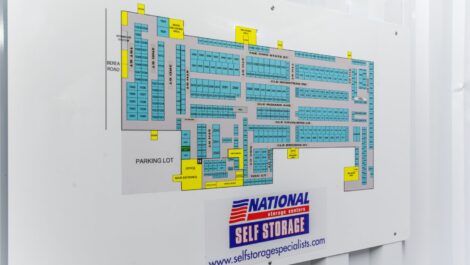 Facility map at National Storage in Lakewood, OH.