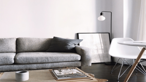 A stylish living room inside of a home.