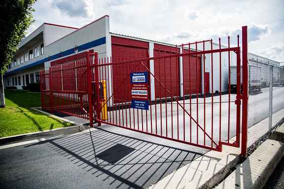 Self Storage facility gated entrance.