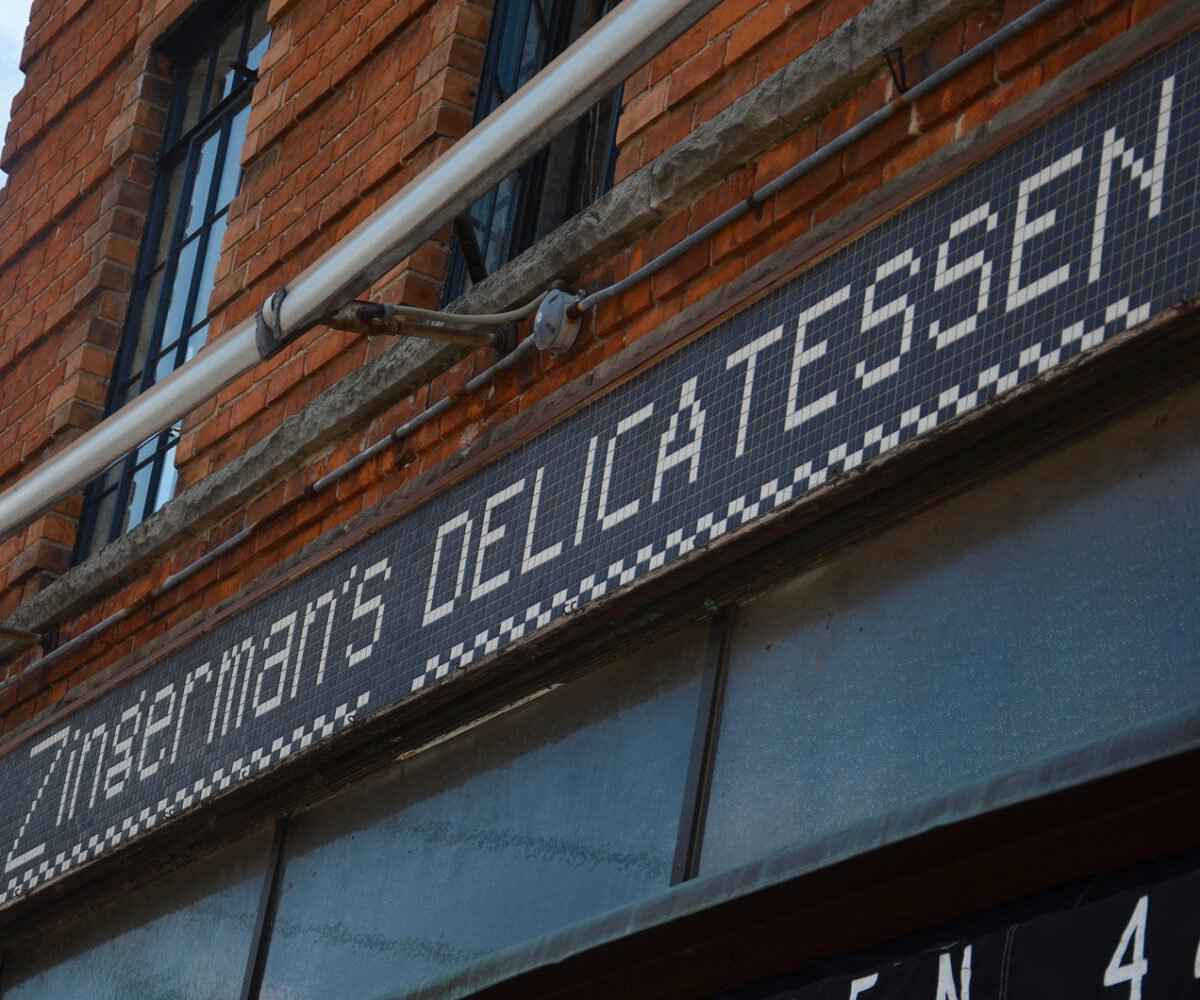 Zingerman's Delicatessen storefront sign.