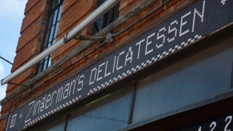 Zingerman's Delicatessen storefront sign.