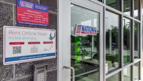 Front door at National Storage in Byron Center, MI.