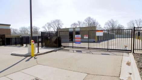Electronic access gate at National Self Storage in Livonia, MI.