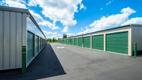 Drive-up access storage units at C-More Self Storage in Ortonville, MI.