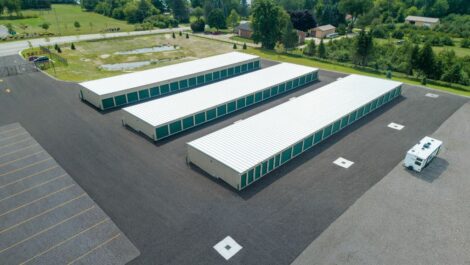 Aerial view of C-More Self Storage in Ortonville, MI.