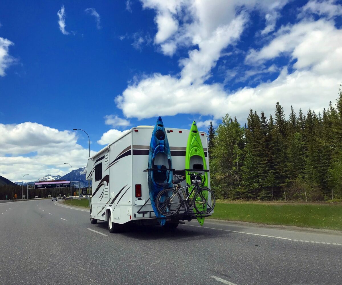 RV on a highway.