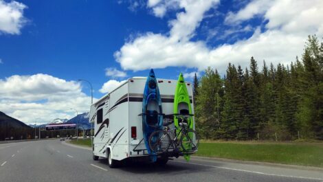 RV on a highway.