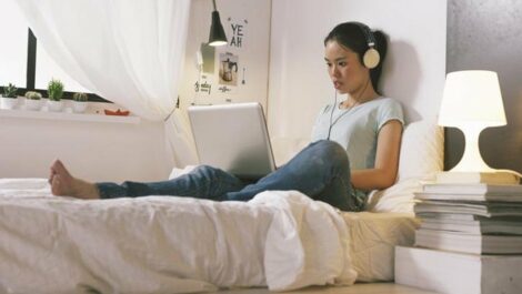 College student in their room.