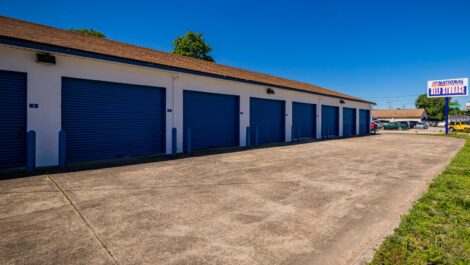 Large exterior storage units at National Storage on W 4th Street in Owensboro, KY.