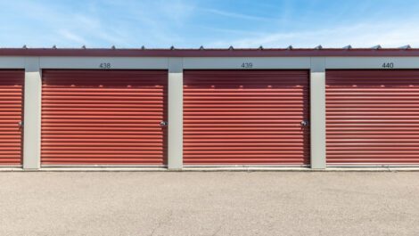 Exterior storage units at National Storage in Davison, MI.
